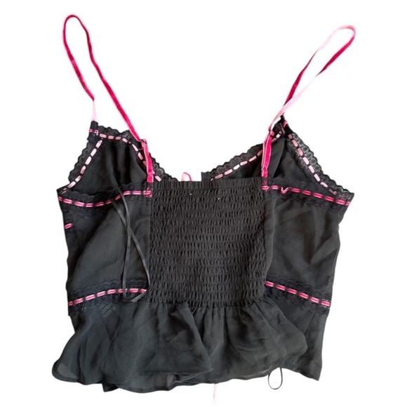 Urban Outfitters Kimchi Blue Black and Pink Corset Cami Top Size S - Picture 3 of 5